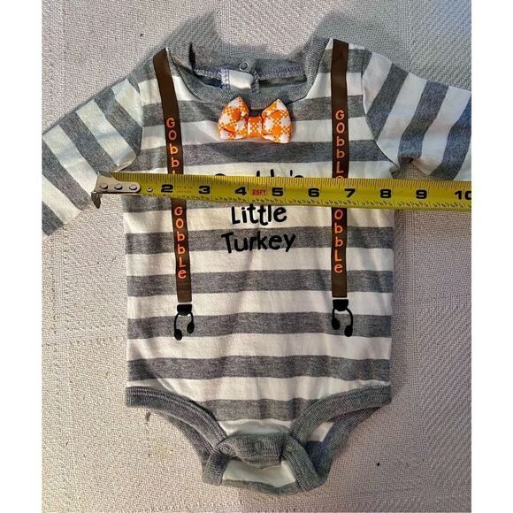 Thanksgiving Infant 0-3M “Daddy’s Little Turkey” 2 Piece Outfit Same Day Shipout - Picture 9 of 11